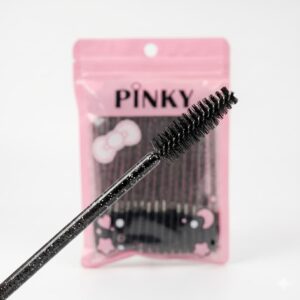 Cepillos Descartables con Glitter para Cejas y Pestañas Pinky x 50 unidades